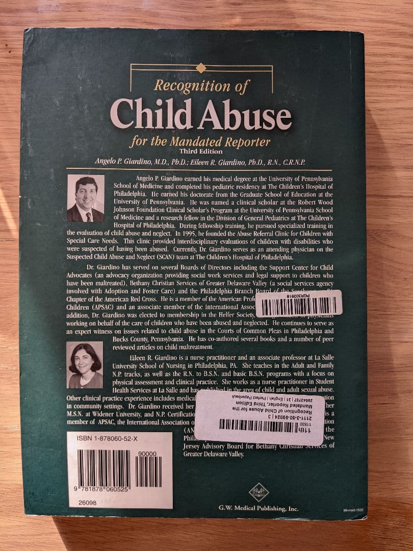 洋書 Recognition of Child Abuse