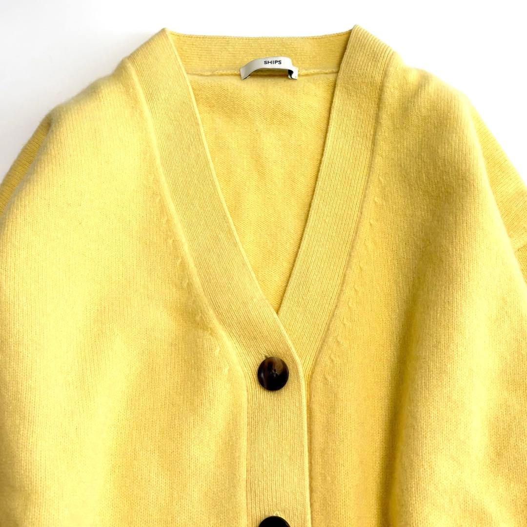 極美品☆シップス 洗える 7G ウールカシミヤ Vネック カーディガン ゆったり