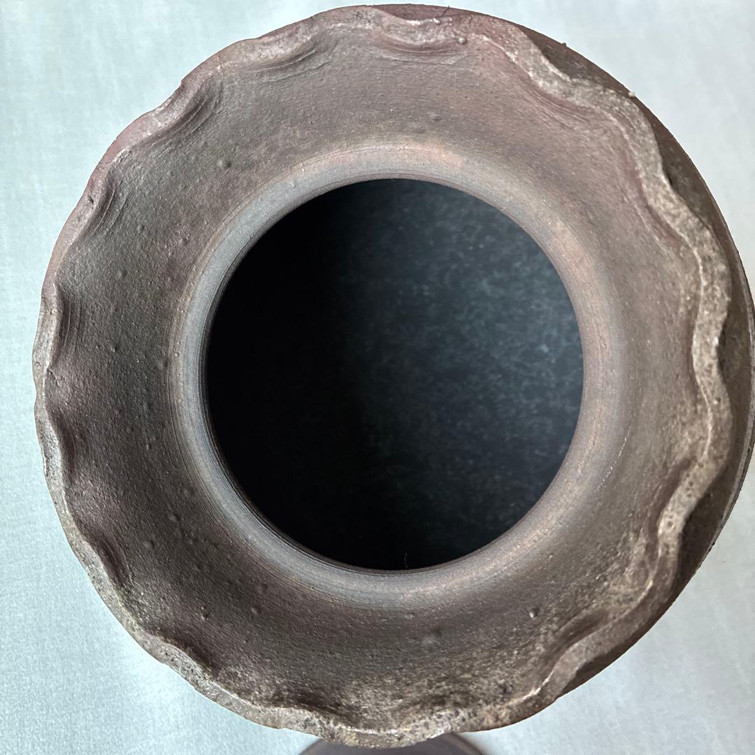 焼締水指 茶道具 茶道 手造り 焼物 陶器 陶芸 七飯窯 伊藤英実(英秋)造