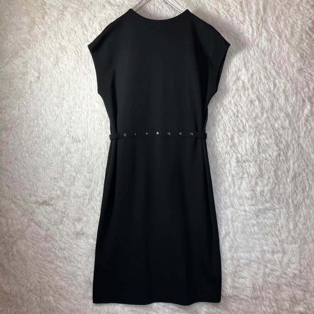 美品 アニエスベー Vネックワンピース ノースリーブ JX63 ROBE 黒 L