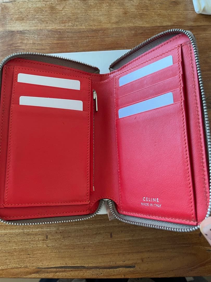 CÉLINE ベージュ 二つ折り財布 保存袋付き