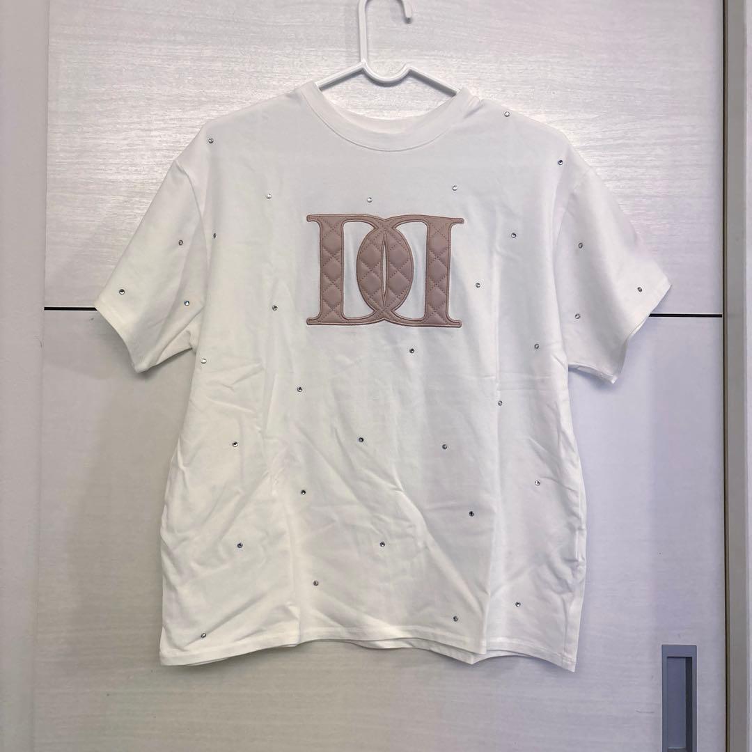 Darich ダーリッチ キルティングアップリケビジューTシャツ ホワイト