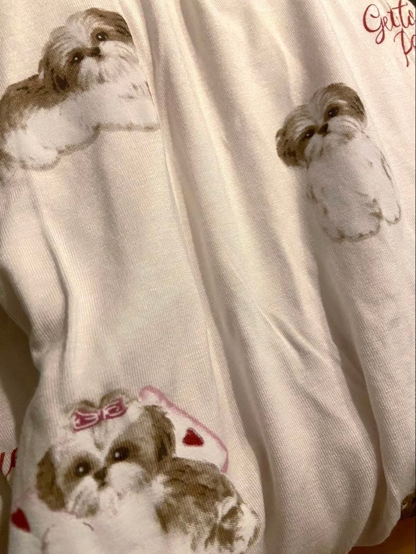 シーズー枕にちょこんルームウェア上下セット　ピンク