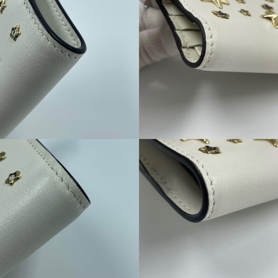 未使用✨　jimmy choo 財布　　スタッズ　レザー　ホワイト　箱付き