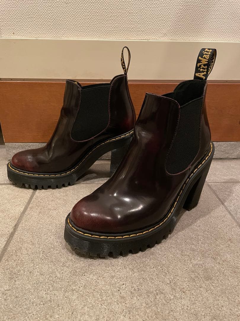 Dr. Martens HURSTONチェリーレッド サイドゴアブーツ UK3