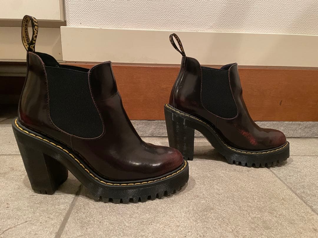 Dr. Martens HURSTONチェリーレッド サイドゴアブーツ UK3