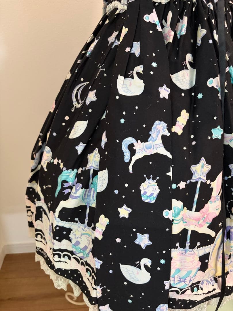 <美品>Angelic Pretty メリーゴーランドJSKとKCセット黒