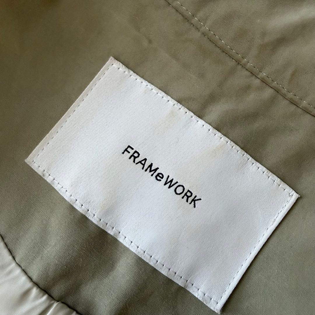 フレームワーク FRAMEWORK ヨーク比翼ステンカラーコート 36 カーキ