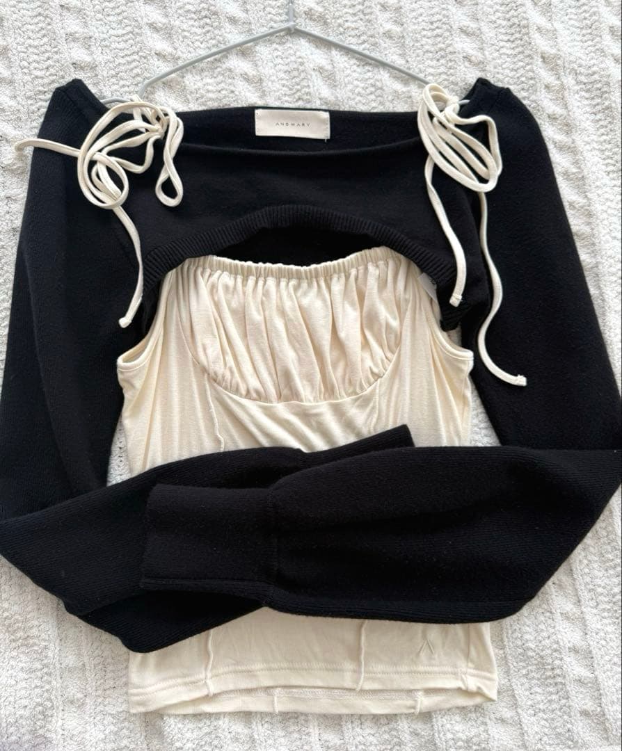 正規品 ANDMARY Sophia layered tops/black