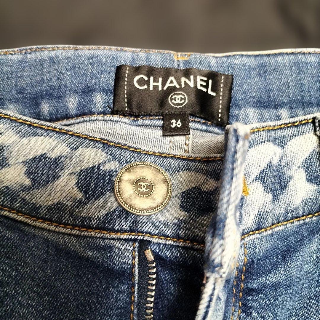 CHANEL 【極美品】チェーンデニムパンツ 36(М)(ハンガー生地タグあり)