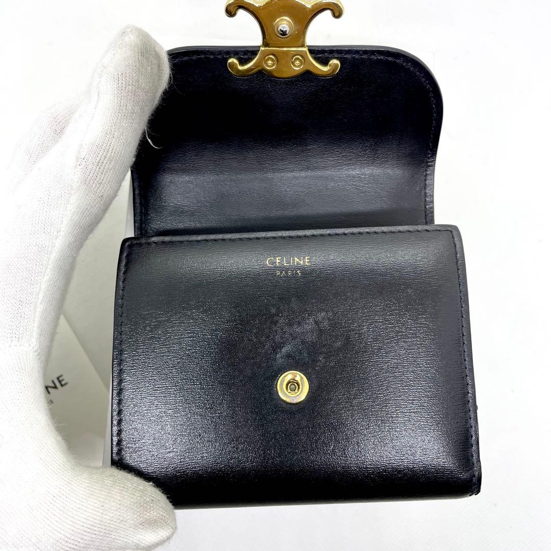 ◆箱・カード付き/極美品/現行◆CELINE スモールフラップウォレット