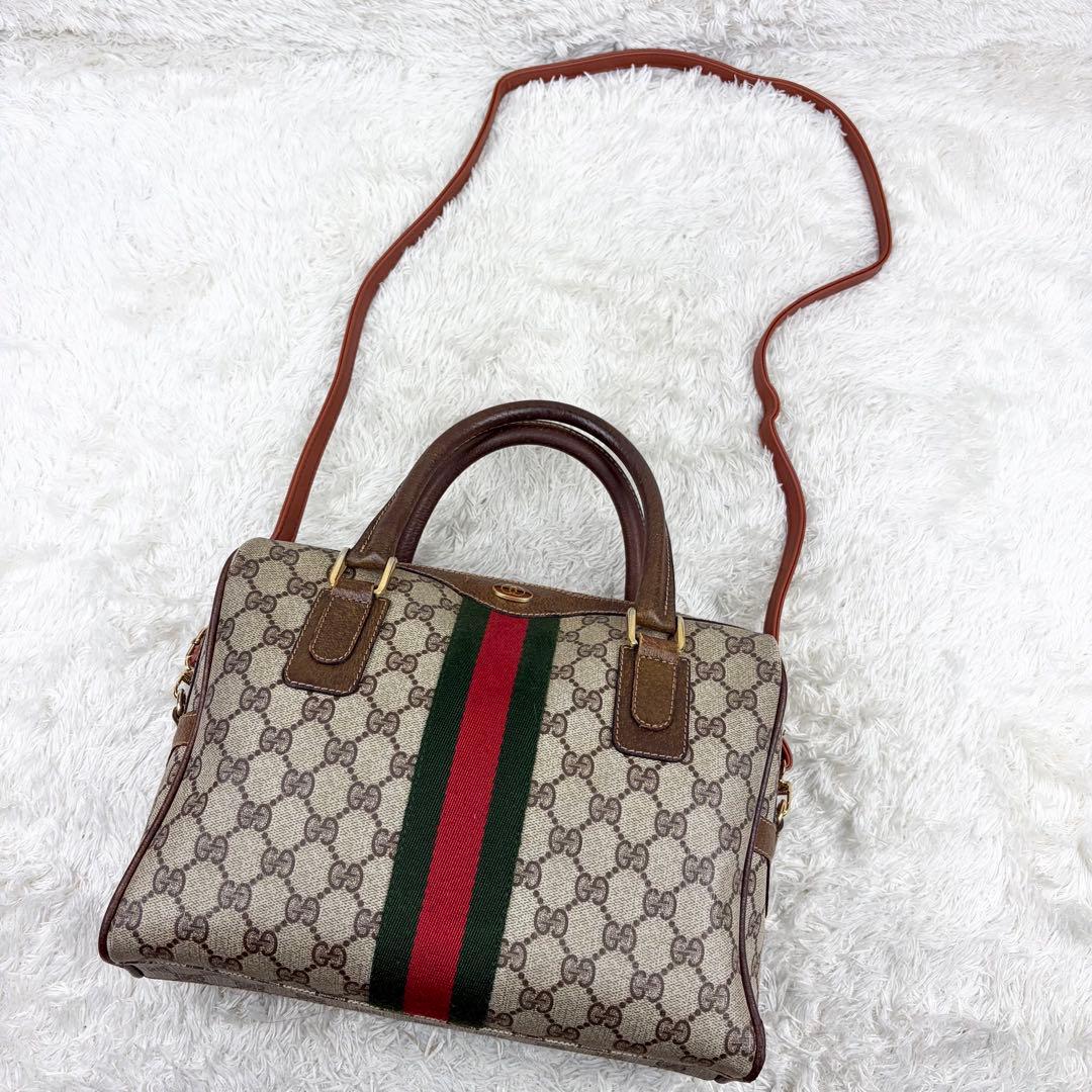 【希少】オールドグッチ シェリーライン GGスプリーム ボストンバッグ 2way