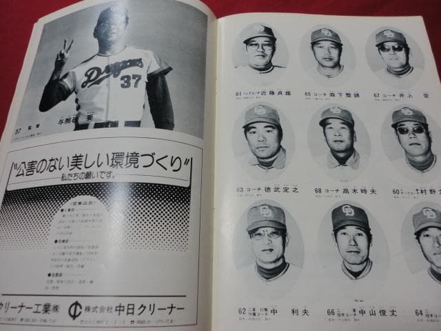 【プロ野球】中日ドラゴンズ1975イヤーブック