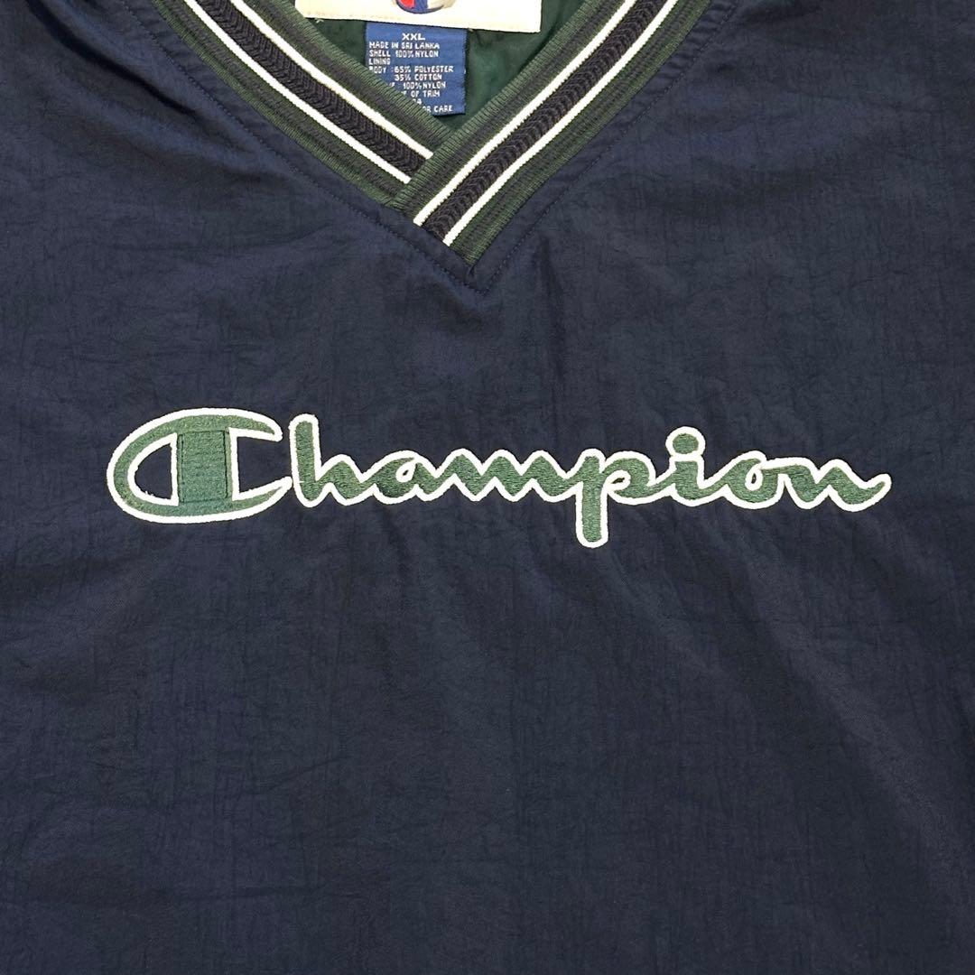 【Champion チャンピオン】ナイロンプルオーバー　90s 刺繍ロゴ