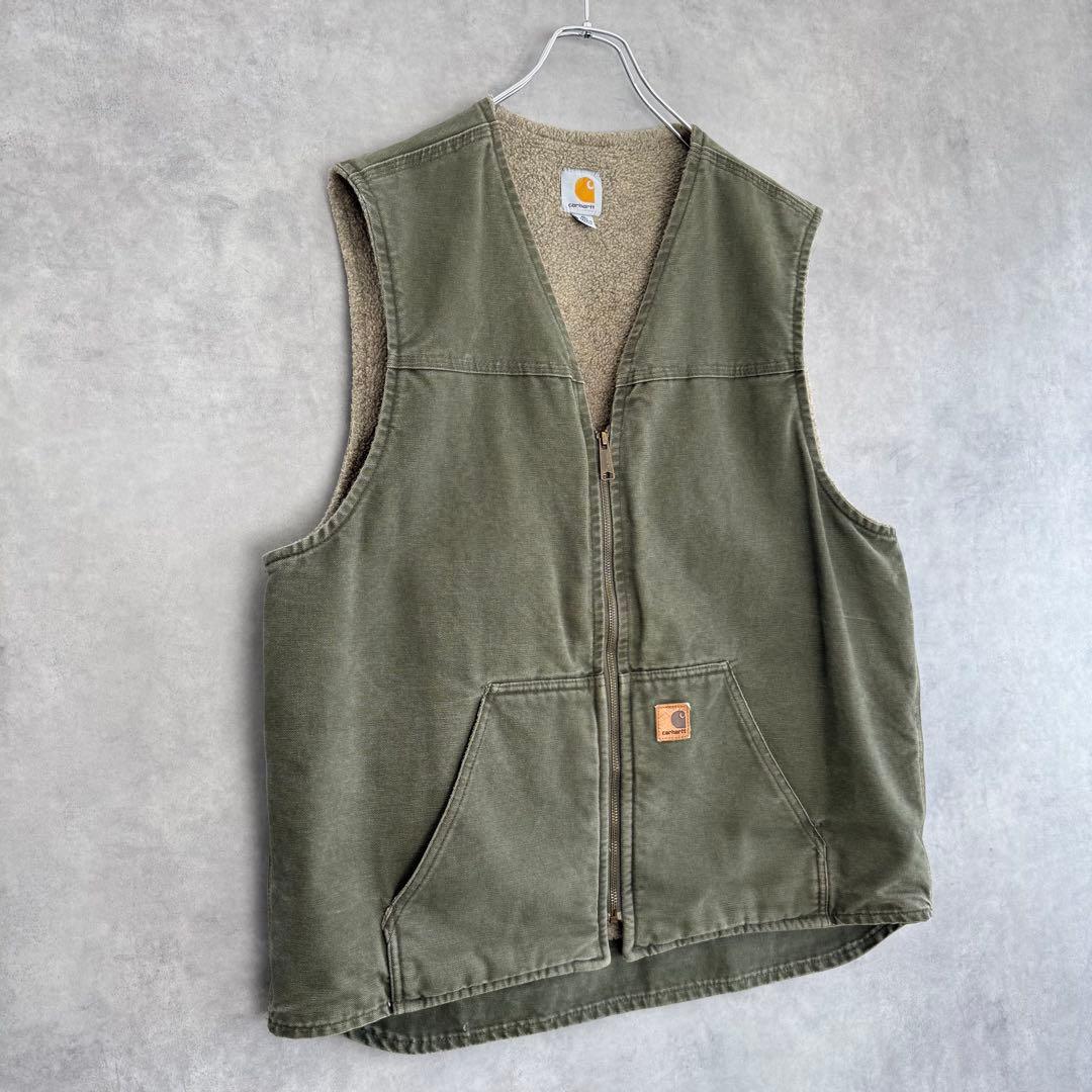 Carhartt カーハート 裏ボアダックベスト XL ARG
