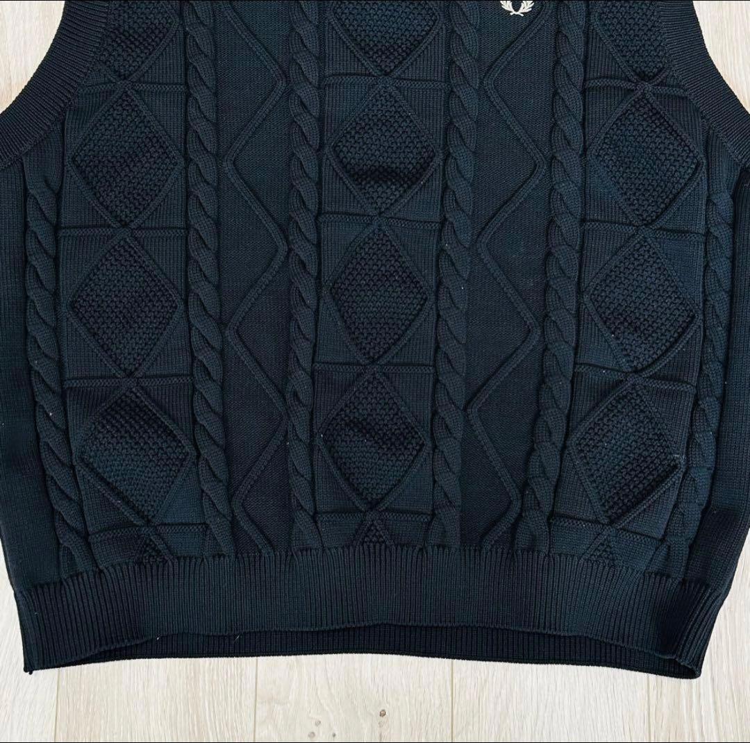 【極美品】FRED PERRY × BEAMS 別注 ケーブルニットベスト　XL