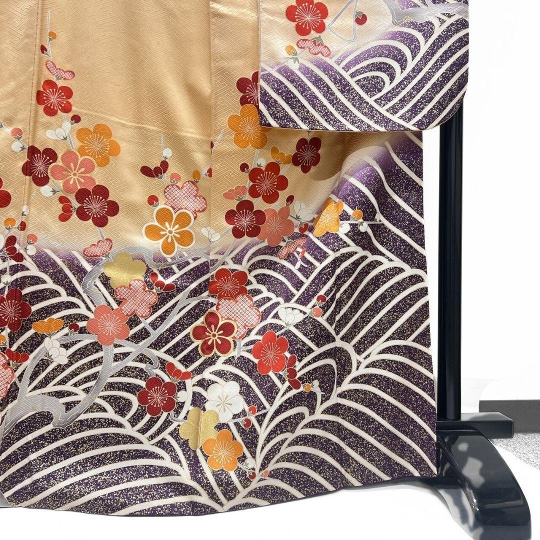 金駒刺繍　金彩　紗綾形　梅花　振袖　成人式 晴れの日 着物 041a p