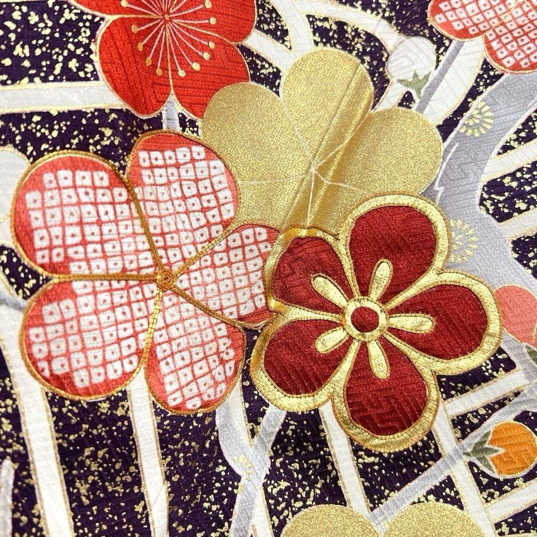 金駒刺繍　金彩　紗綾形　梅花　振袖　成人式 晴れの日 着物 041a p