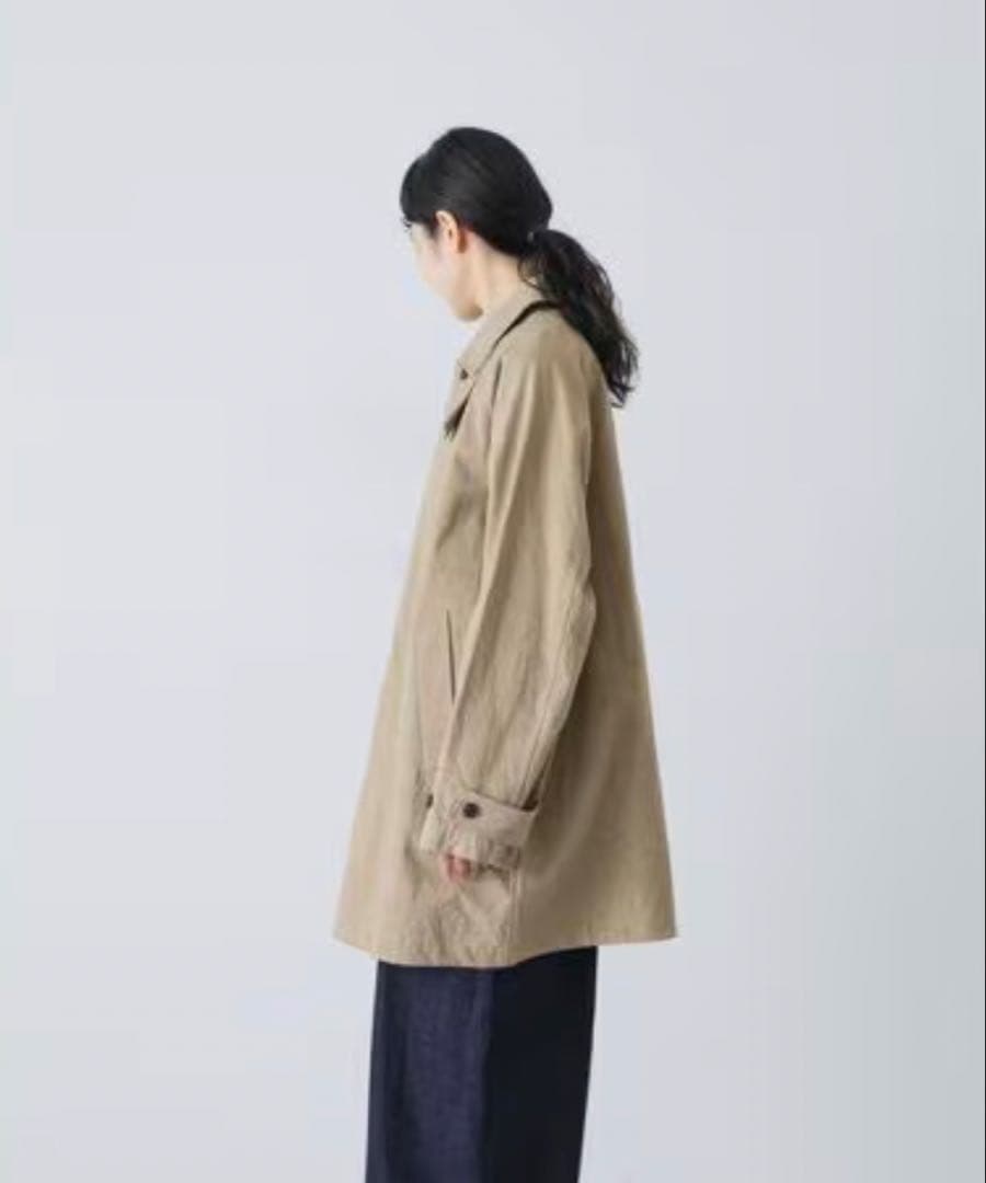 かぐれ コットンバックタックショートコート ベージュ 遠州染め