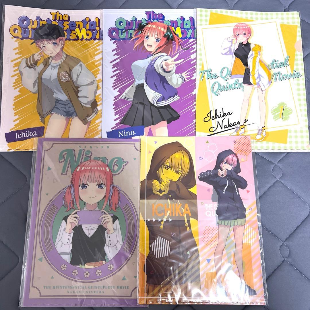 こけし　五等分の花嫁　クリアファイル　一花　二乃　三玖　四葉　五月