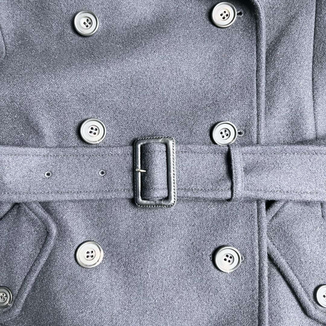 美品　SANYO COAT　サンヨー　ウール　トレンチコート　ネイビー　38