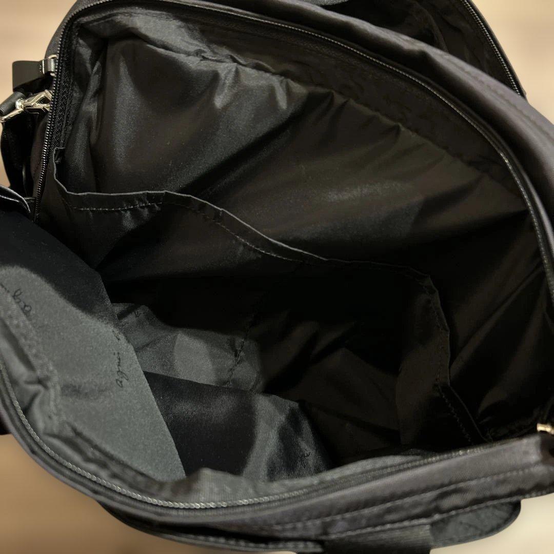 美品【agnesb.】2way ボストン ショルダーバッグ　ブラック 南京錠鍵付