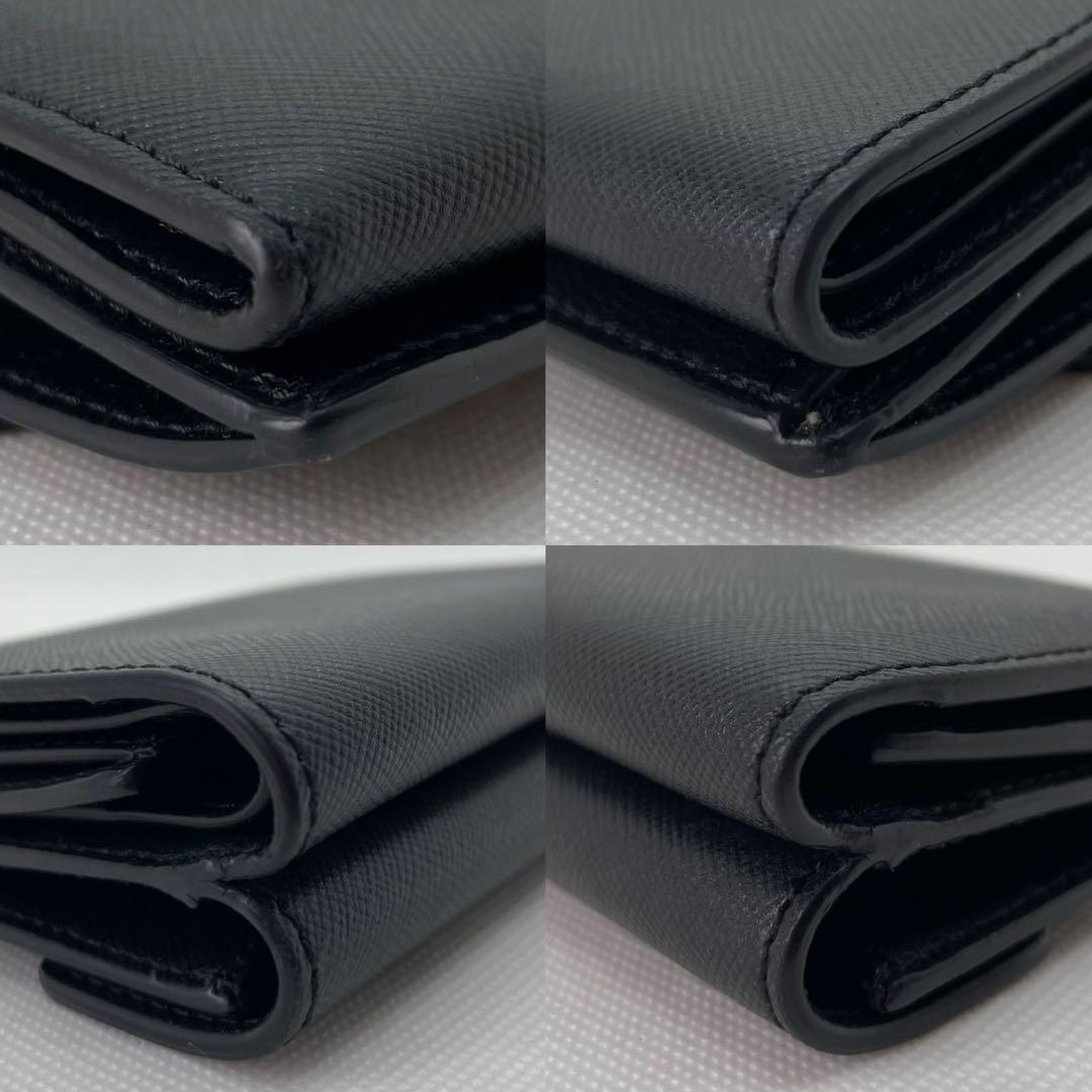 【訳あり極美品】マルニ トランク トリフォールド 三つ折り財布 小銭入れ付き 黒