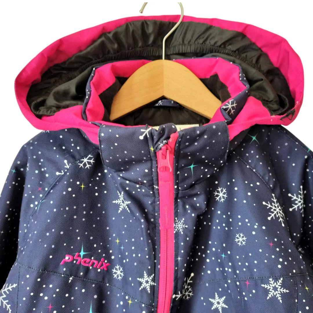 美品 Phenixスキーウェア 上下 女の子140 130 雪結晶☆紺ピンク