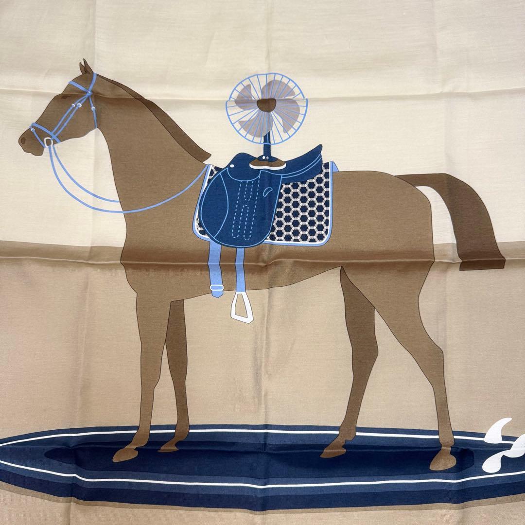 未使用品☆ HERMES エルメス カレH カレ65 サーフィン ファン　箱付き