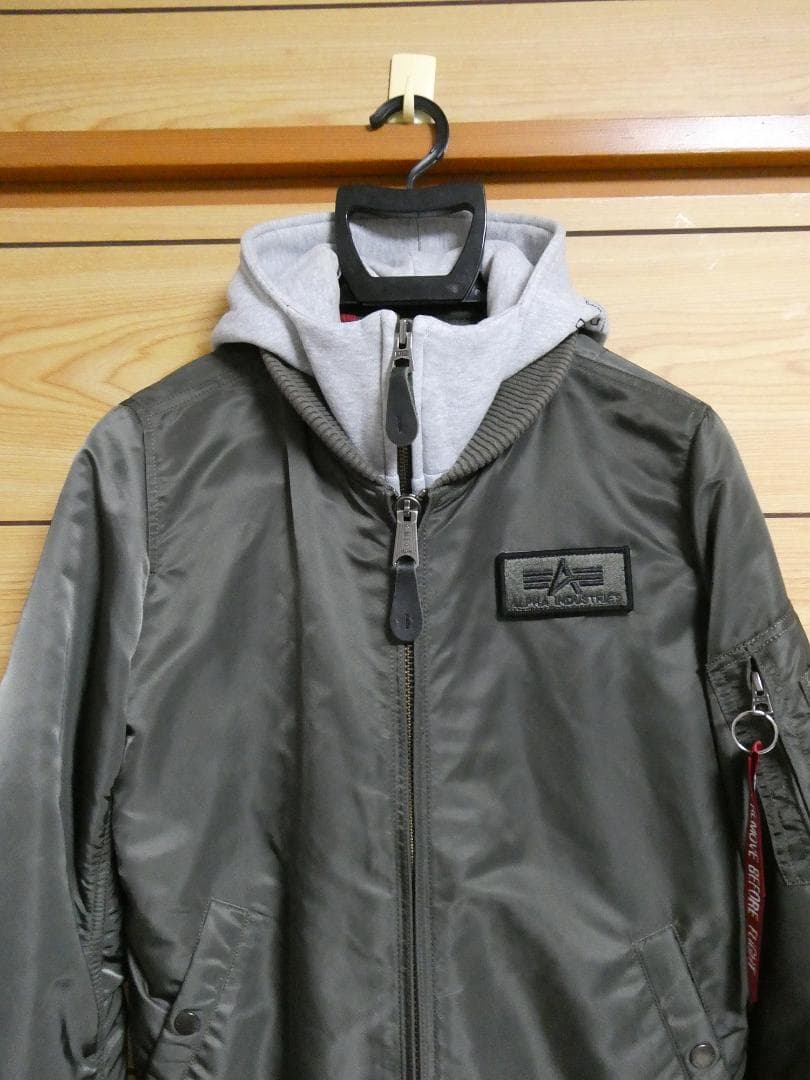 ALPHA INDUSTRIES MA-1 フライトジャケット フード付 S