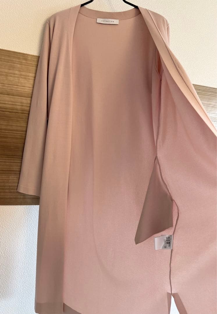 美品 ESTNATION エストネーション ピンク シンプル ロングカーディガン
