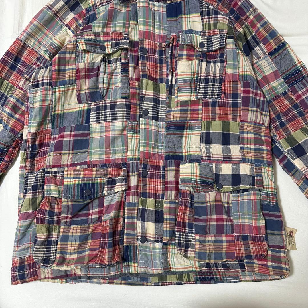 10s DENIM&SUPPLY ラルフローレン パッチワーク フードジャケット