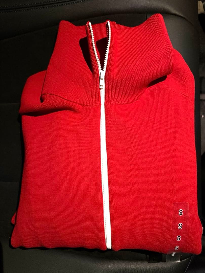 UNIQLO : C ミラノリブフルジップカーディガン RED S