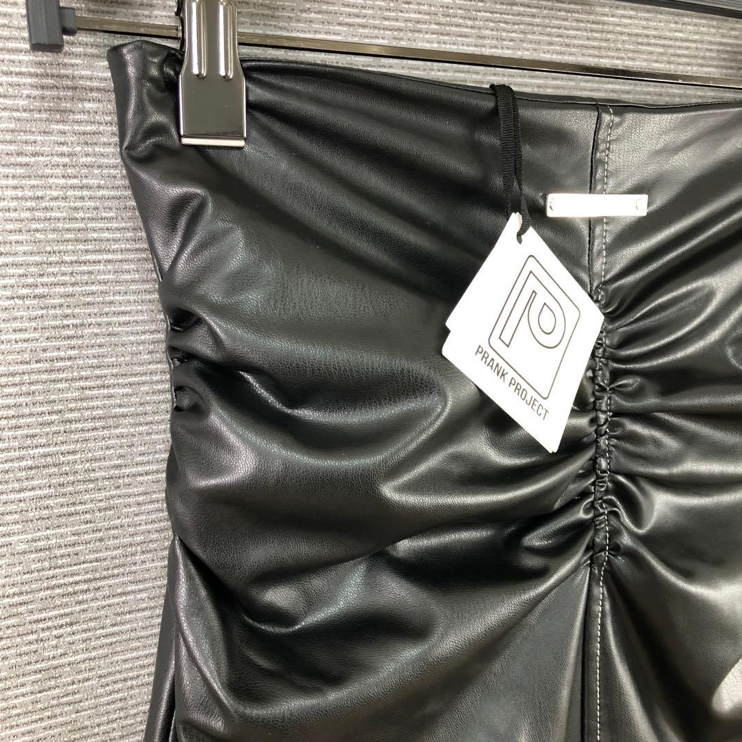 未使用品プランクプロジェクト シンセティックレザーマキシスカート 36 ブラック