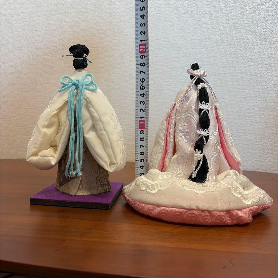 おばぁの手作りおひなさま　立ち雛袖白1