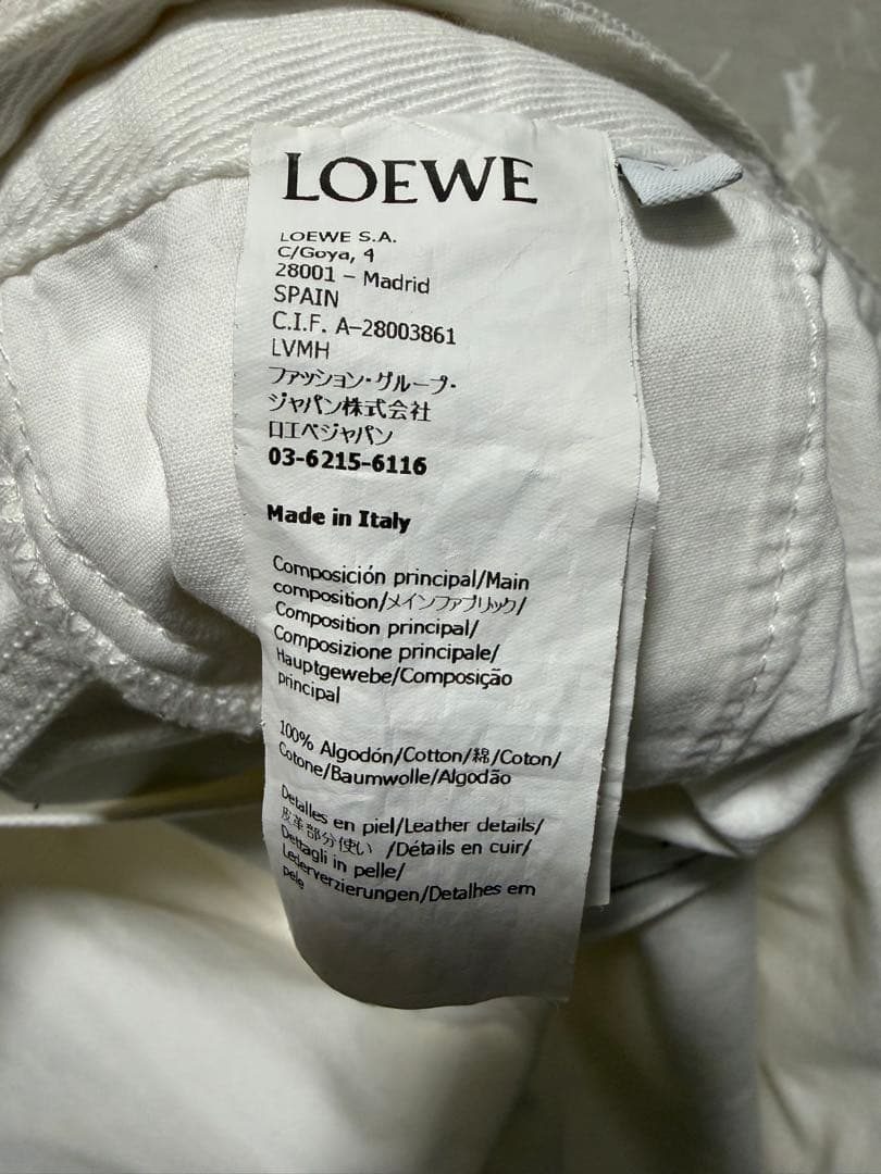 LOEWE ホワイト ロエベ アナグラム バギー ジーンズ（デニム）