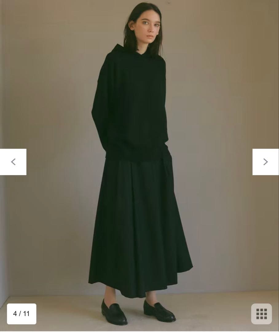 【美品】23区　5525gallery　ウールストレッチフレアスカート　黒　M