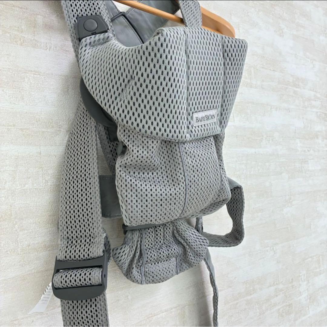 【美品】BABYBJÖRN 抱っこ紐 MINI Air メッシュ　グレー　箱あり
