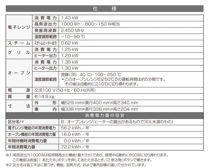 Panasonic　スチームオーブンレンジ　NE-BS600-CK