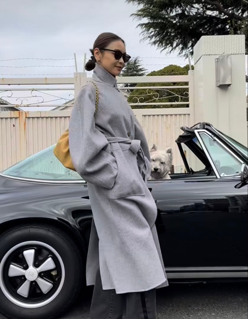 LOEWE ロエベ　サーキュラースリーブコート　グレー　32