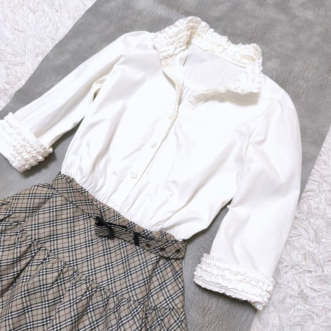 極美品 BURBERRY バーバリーノバチェック ベルテッド シャツワンピース