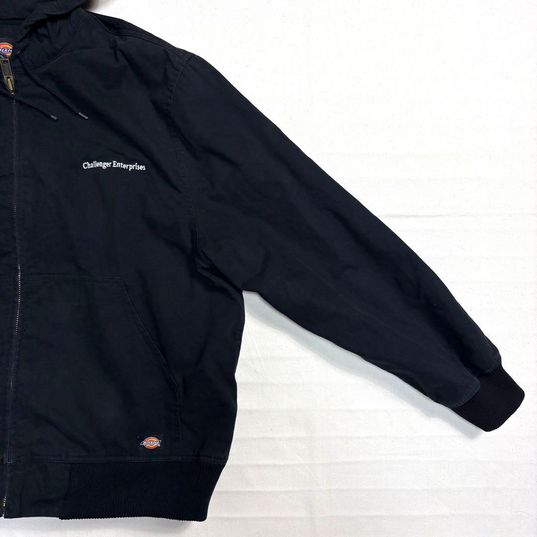 Dickies ダックワークパーカー 企業ロゴ刺繍 ブラック 2XL フルジップ