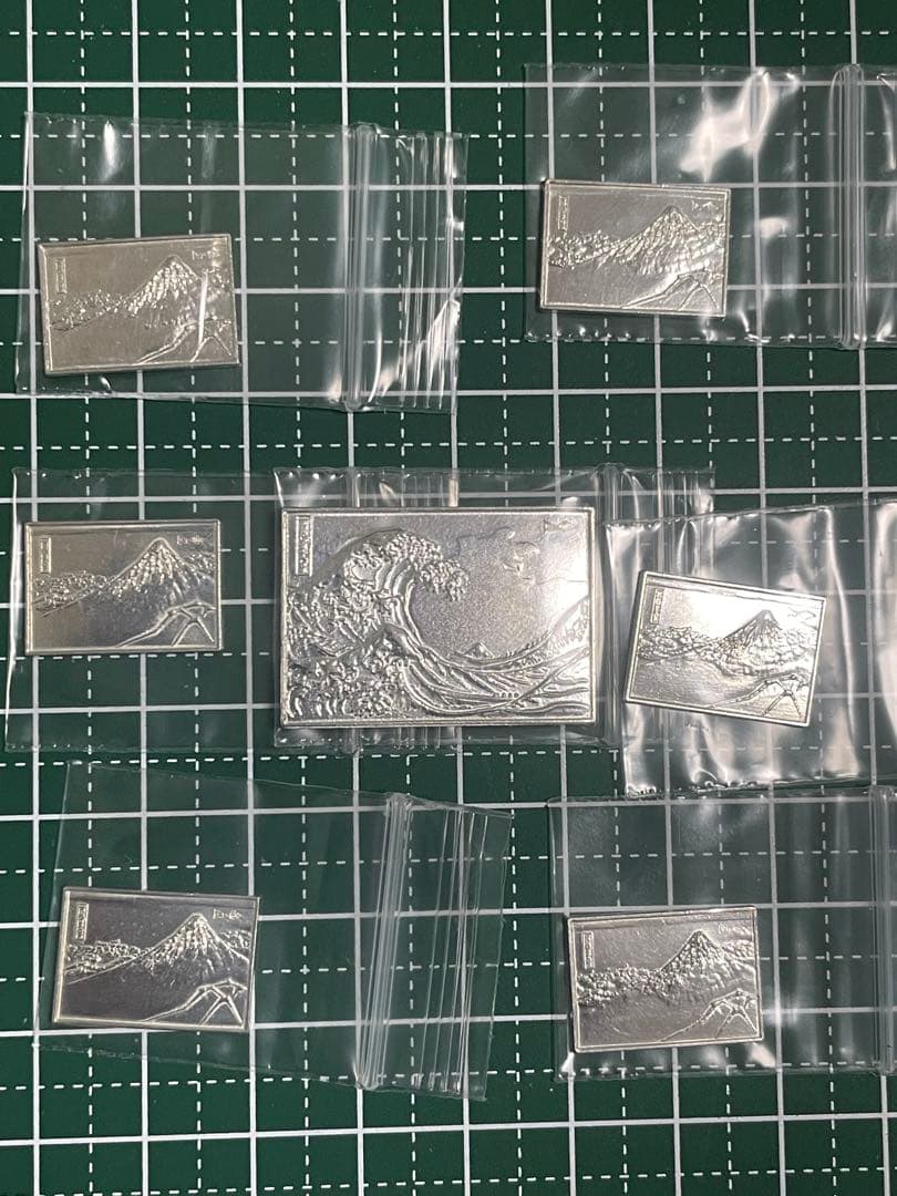 純銀レリーフ ミニ 日本画彫刻14.13g♪造幣局ホールマーク有り♪