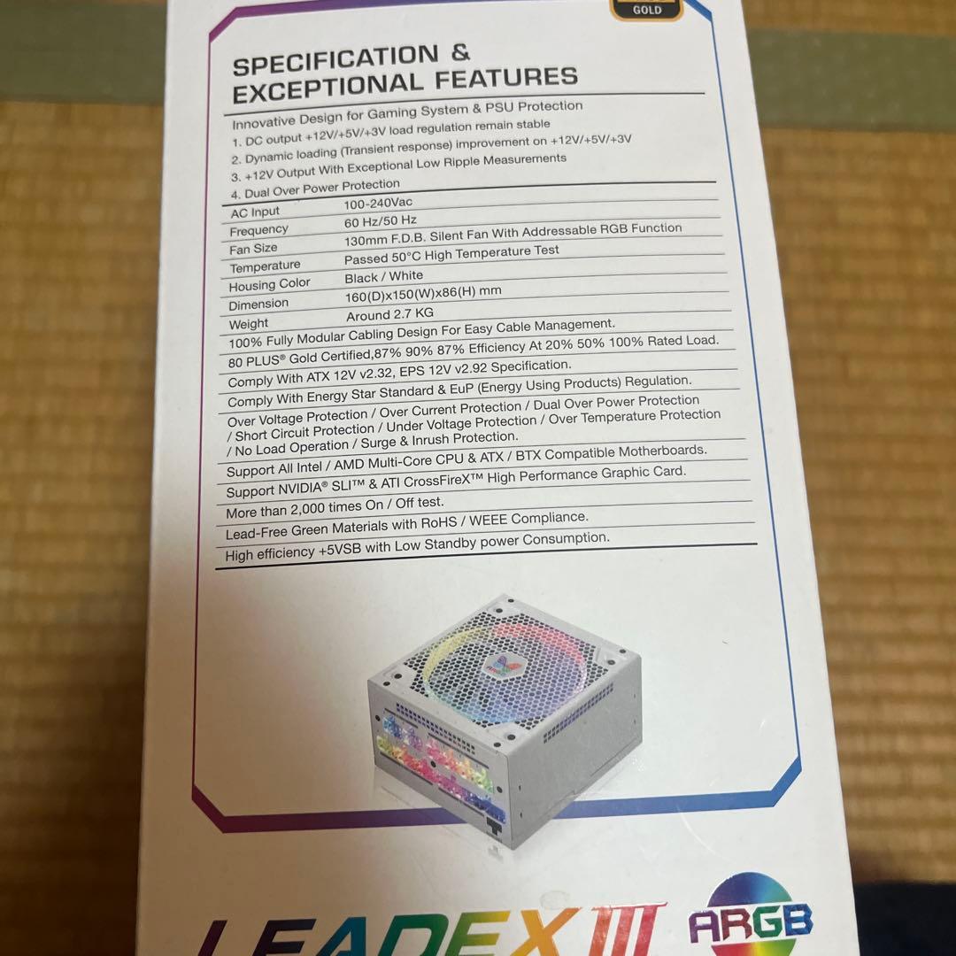 PC用電源　SUPER FLOWER LEADEX Ⅲ 850W GOLD