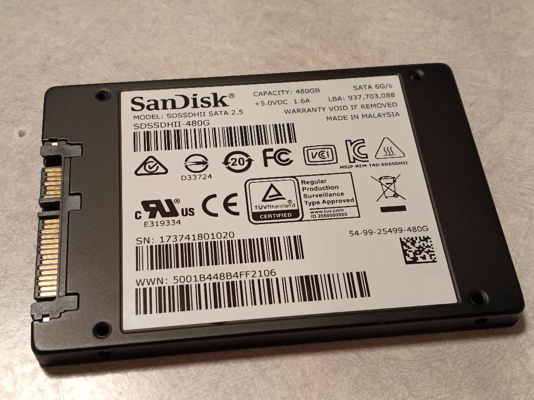 内蔵型SSD SanDisk Ultra II 480GB SSD 98% 020