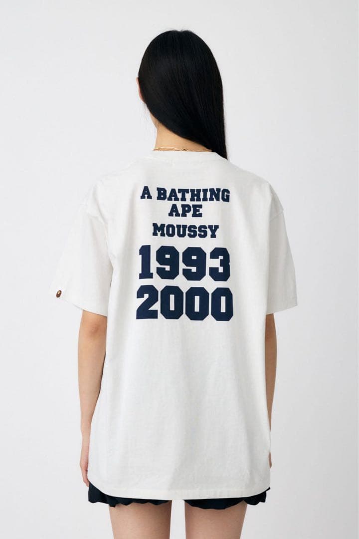 トップス MOUSSY A BATHING APE COLLEGE PATCH TEE