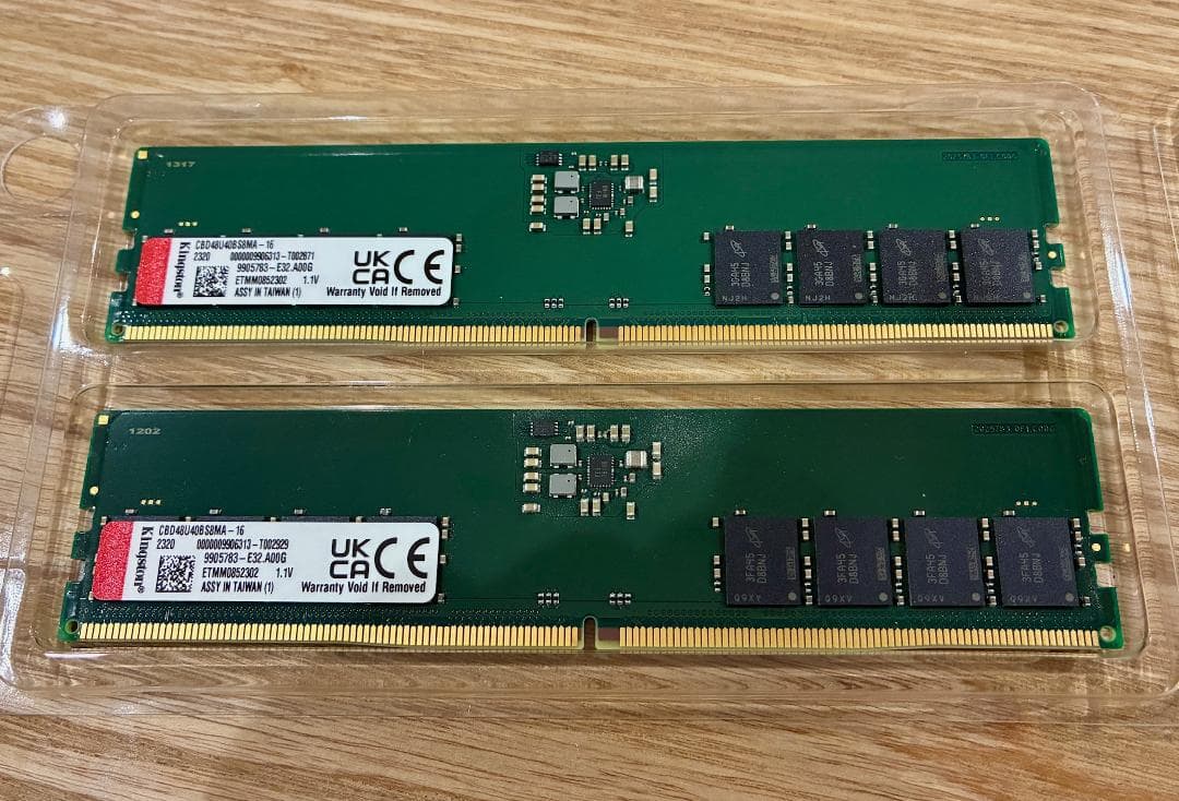 メモリ DDR5-4800 32GB(16GB×2枚組)セット Kingston