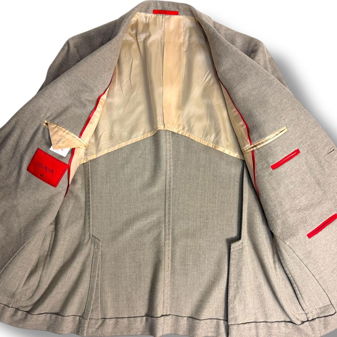 J7134 美品 イザイア CORTINAカシミヤ混ジャケット グレー系 52