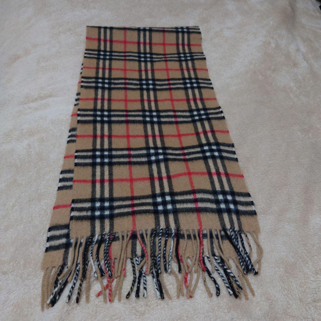Burberry's チェック柄マフラー カシミヤ100%