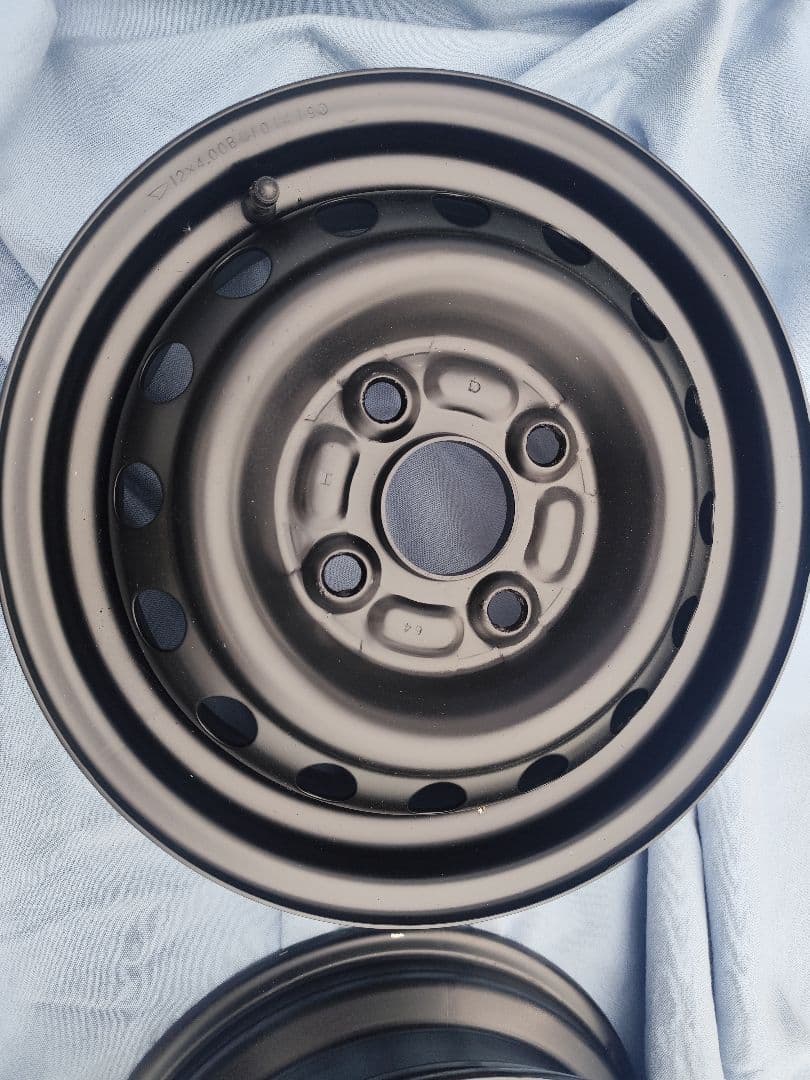 12×4.00B　スチールホイール4枚PCD1004穴　自家塗装品艶消しブラック